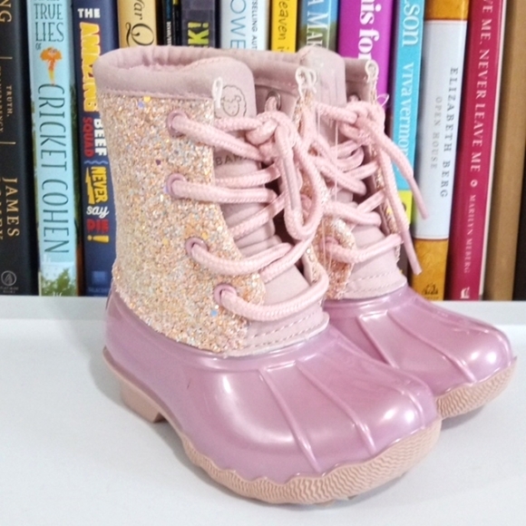 ADRIANNE VITTADINI BAMBINI TODDLER GIRLS PINK SPARKLE BOOTS SIZE 6 NWOT - Picture 1 of 8